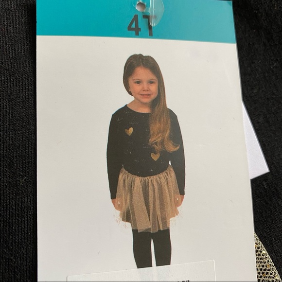 NWT BCBGirls 2 Piece Gold Tutu Set with Shirt and leggings - Picture 2 of 9